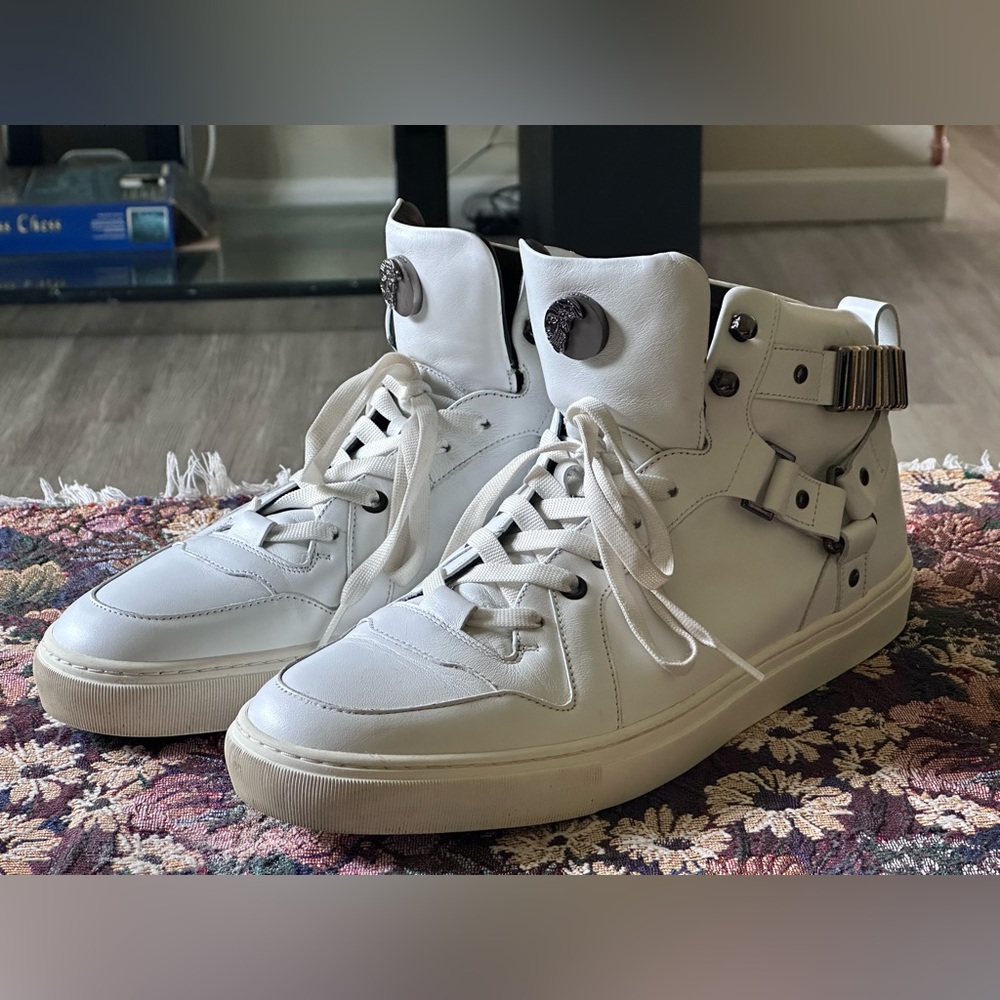 Versace Collection High tops White Leather Men’s Sneaker Size 13